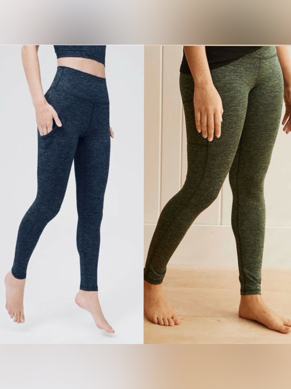 BUNDLE Aerie Chill High Waisted Blue and Green Pocket Leggings
